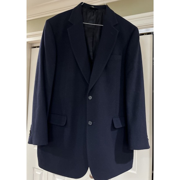 Joseph Banks 100% Camel hair Blazer 44L Navy Blue Single Breast‎ Slit Back - Picture 1 of 9
